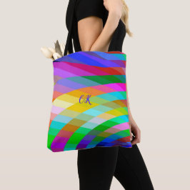 Bolsa Clássico com faixas multicolores brilhantes