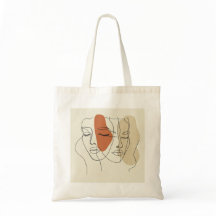 Bolsa com Desenhos De Linha Minimalistas De Impres