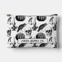 Bolsa com fecho eclair Caveira & Bruxa