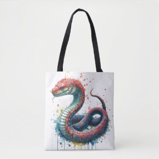 bolsa com um design de cobra artístico colorido!