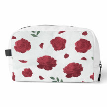Bolsa Costurada com Estampa Floral de Rosas Vermel