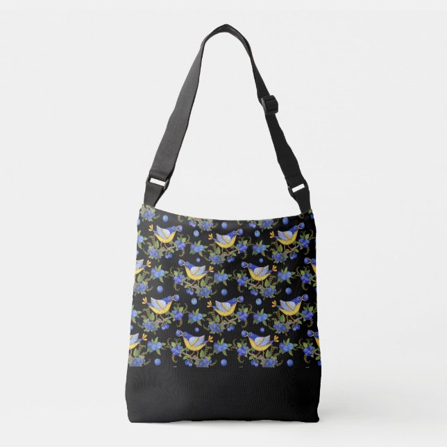 BOLSA CROSSBODY BLUEBERRY WHIMSICAL BLACK (Frente)