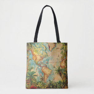 Bolsa da coleção atlas vintage Tote
