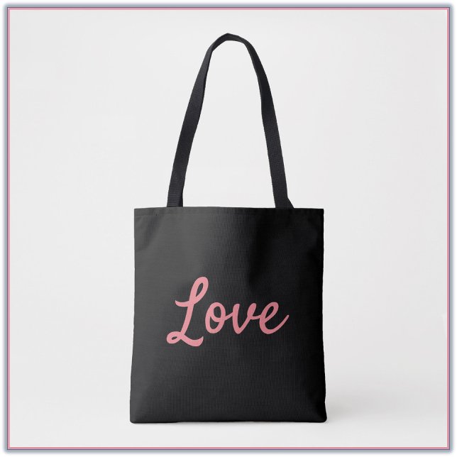 Bolsa de Amor Negro e Rosa Simples Moderno (Criador carregado)