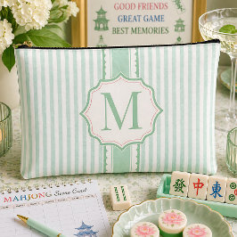 Bolsa de Azulejos de Mahjong Mint Seersucker Perso
