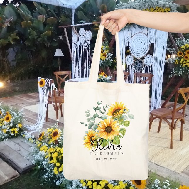 Bolsa de Bridesmaid Personalizada | Girassóis Russ (Criador carregado)
