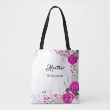 Bolsa de Bridesmaid rosa e branca