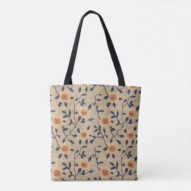 Bolsa de Burlap Floral (Verso)