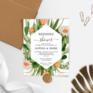 Bolsa de Cactus Orçamentária Convite para Chá de c