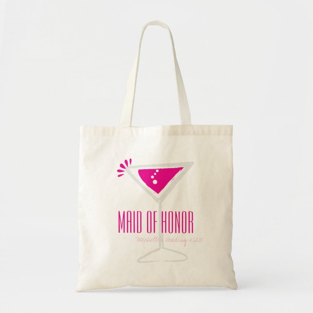 Bolsa de canvas de Madrinha de casamento de vidro  (Frente)