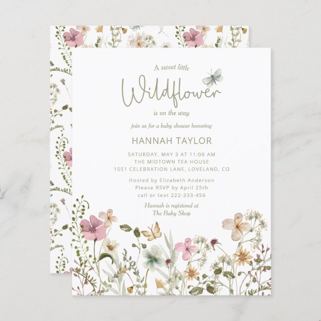 Bolsa de Chá de fraldas de Flor Selvagem de Orçame (Frente/Verso)