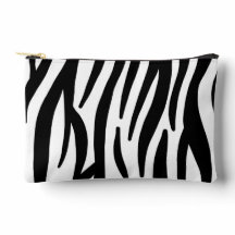 Bolsa de Cosméticos com Estampa de Zebra Moderna -
