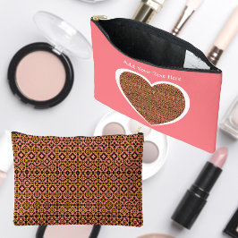 Bolsa de Cosméticos com Padrão de Azulejo Abstrato