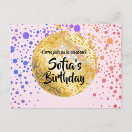 Bolsa de disco rosa Convite postal