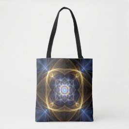 Bolsa de Energia Fractal Azul Dourada brilhante