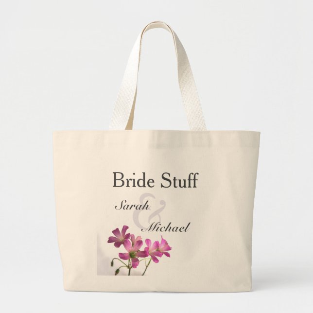 Bolsa de Engrenagens de Casamento com Flor Rosa (Frente)