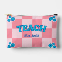 Bolsa de Ensino Xadrez Azul e Rosa Personalizável