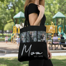 Bolsa de Foto de Tote de Rótulo Moderno Preto Esta