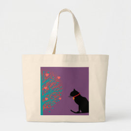Bolsa de Gráfico de Gato Negro Jumbo Lilac