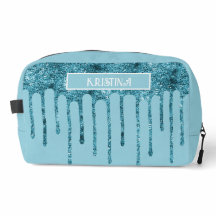 Bolsa de Higiene Pessoal Azul Céu com Pingos de Br
