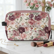 Bolsa de Higiene Pessoal com Arte Floral Francesa 