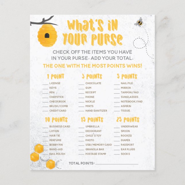 Bolsa de Jogo de Chá de Bebê Abelha Amarela Doce (Frente)