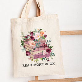 Bolsa de Leitura Floral do Livro e Rosa