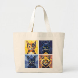 Bolsa de lista geométrica de gatos com quatro pain