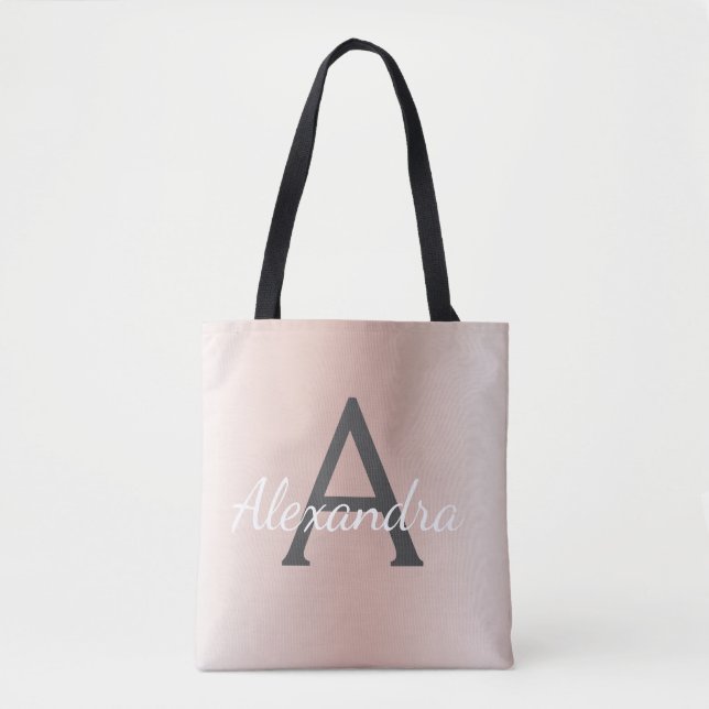 Bolsa de Livros em Metallic Rosa Elegante Monogram (Frente)