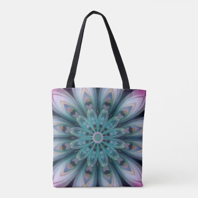 Bolsa de Mandala, cor-de-rosa e verde (Verso)