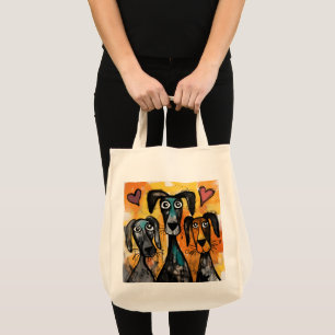 Bolsa de mão Amor Cachorro Corações Vermelhos