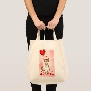 Bolsa de mão Amor por Gatos Corações Vermelhos