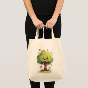 Bolsa de mão Árvore Amor Corações Vermelhos