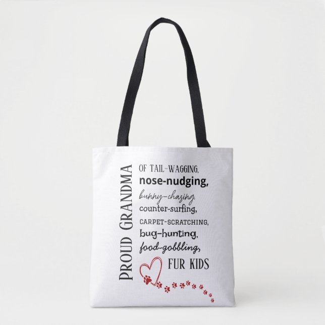 Bolsa de mão Avó de Gato e Cachorro Orgulhosa (Frente)