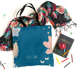 Bolsa de mão azul elegante para senhoras Boho fofo