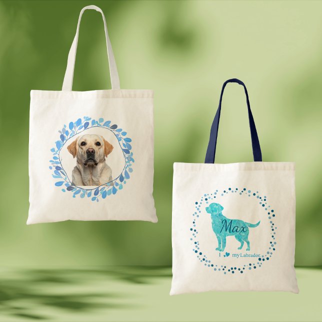 Bolsa de mão azul pastel personalizada para labrad (Criador carregado)