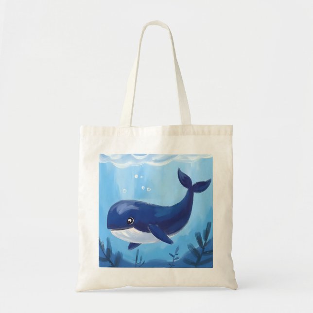 Bolsa de mão Baleia Azul Fofa  (Frente)