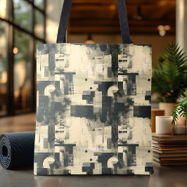 Bolsa de Mão Bege Cinza Abstrata Neutra Elegante