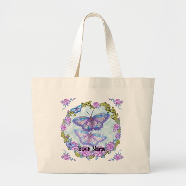 Bolsa de mão Borboletas Rosas (Frente)