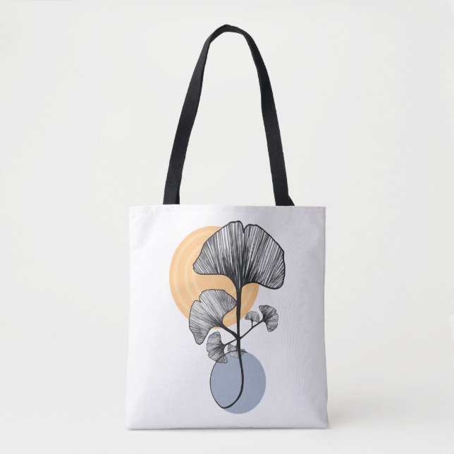 Bolsa de mão botânica de folha de Ginkgo moderna (Frente)