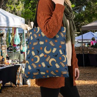 Bolsa de mão Celestial Halloween Bruxa Lua Azul