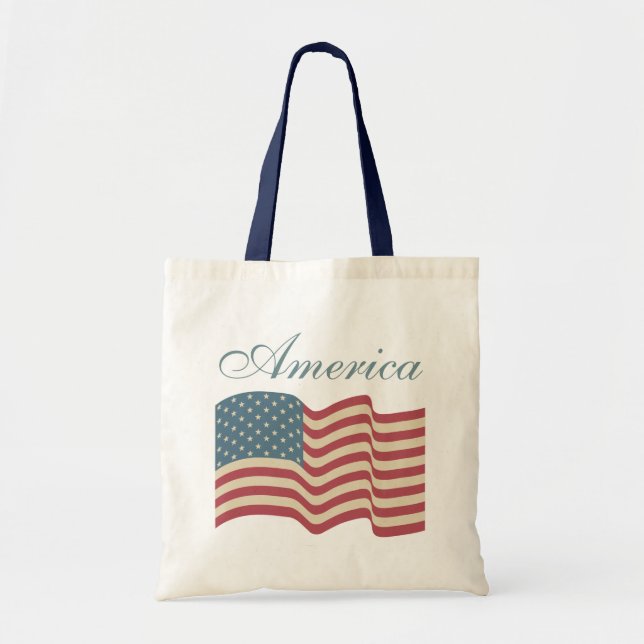 Bolsa de mão com bandeira americana rústica (Frente)