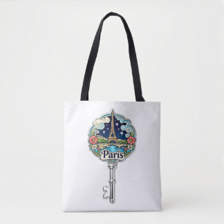 Bolsa de mão com chave vintage da Torre Eiffel de 