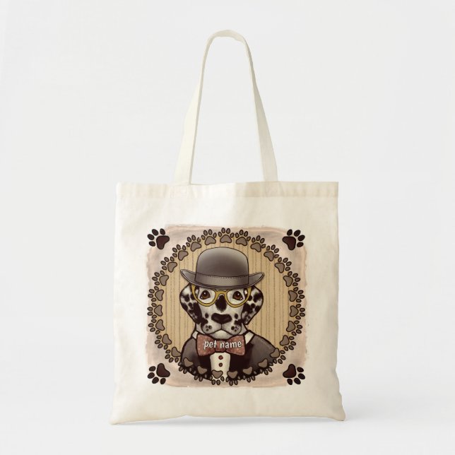 Bolsa de mão com dálmata usando óculos (Frente)