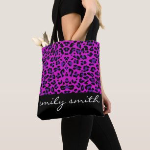 Bolsa de mão com estampa de leopardo personalizada