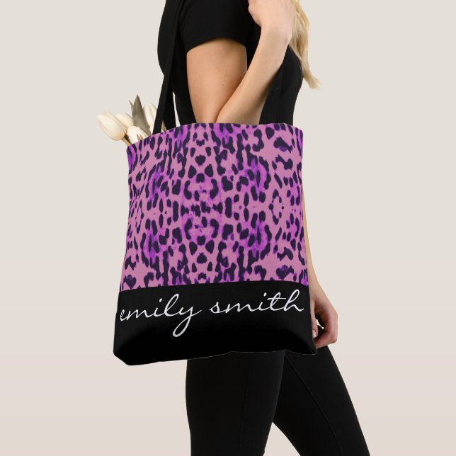 Bolsa de mão com estampa de leopardo personalizada (Close Up)