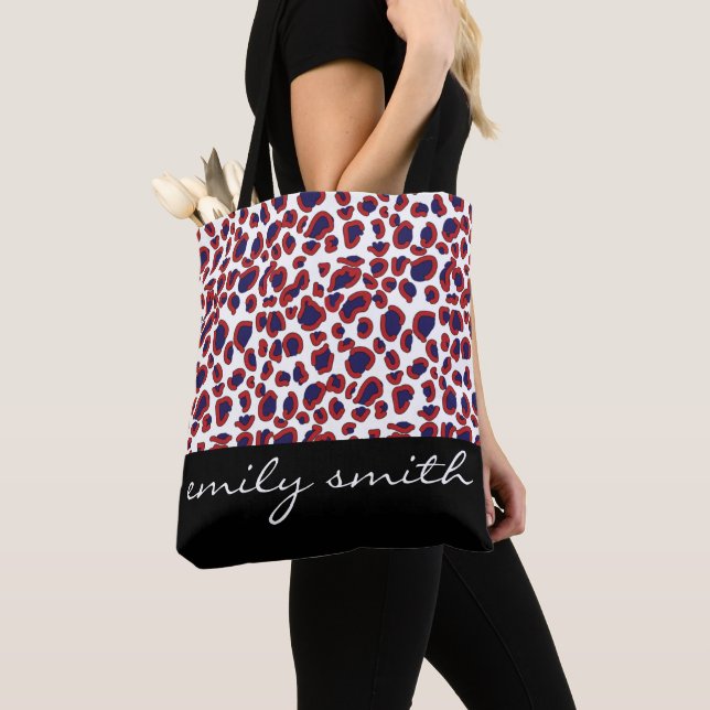 Bolsa de mão com estampa de leopardo personalizada (Close Up)