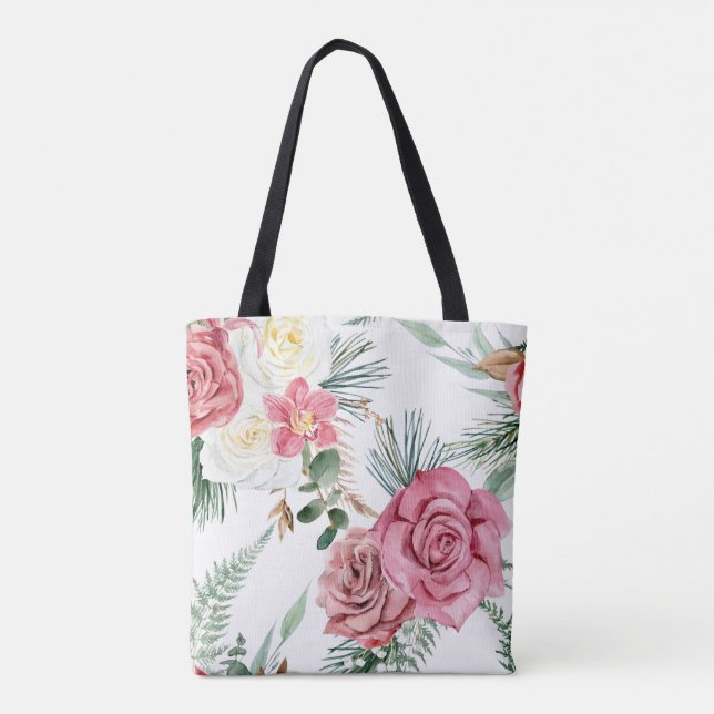 Bolsa de Mão com Estampa Floral (Verso)
