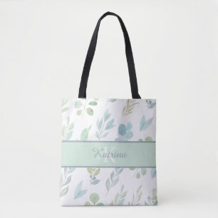 Bolsa de mão com floral de água-monograma