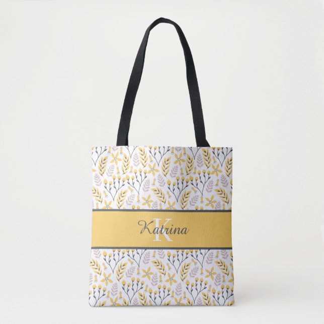 Bolsa de mão com flores monogramadas (Frente)